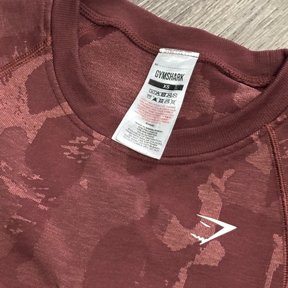 Gymshark Brown Patterned Long Sleeve Crop Top - Picture 4 of 6